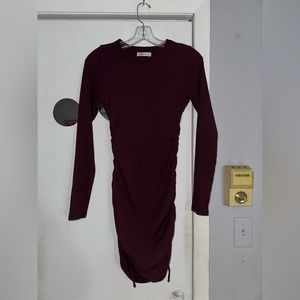Hollister Bodycon ribbed dress in burgundy size m
